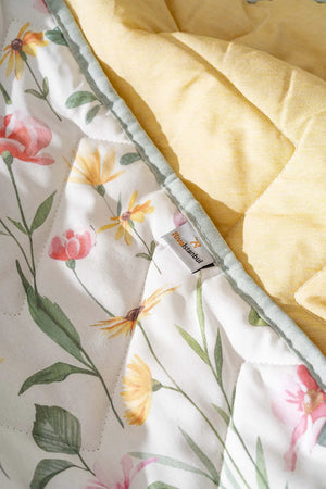 Botanisches Doppelbett-Tagesdecken- und Steppdecken-Set – 7-teiliges Brautset