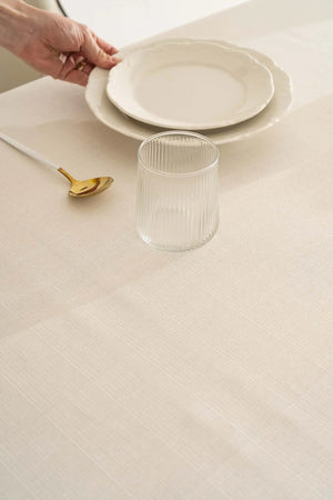 Nora Eck-Tischdecke in Creme, 150 x 220 cm