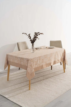 Damaszener Cappuccino-Tischdecke 160x220 cm