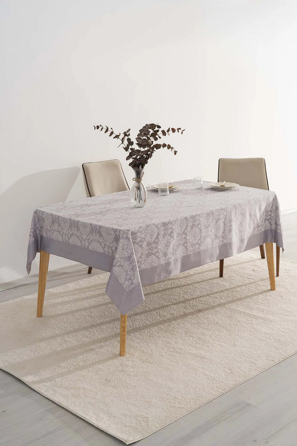 Damaskusgraue Tischdecke 160x220 cm