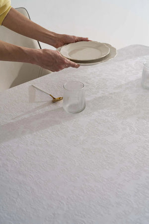 Damaszener-Tischdecke, weiß, 160 x 220 cm
