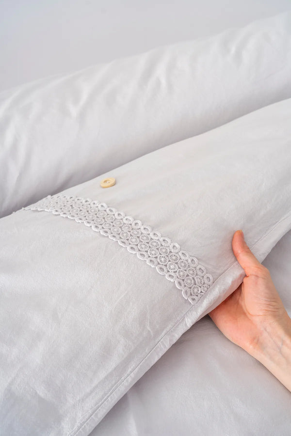 Grace Stone Spitzen-Bettwäscheset aus 100 % Baumwolle, 6-teilig, für Brautpaare