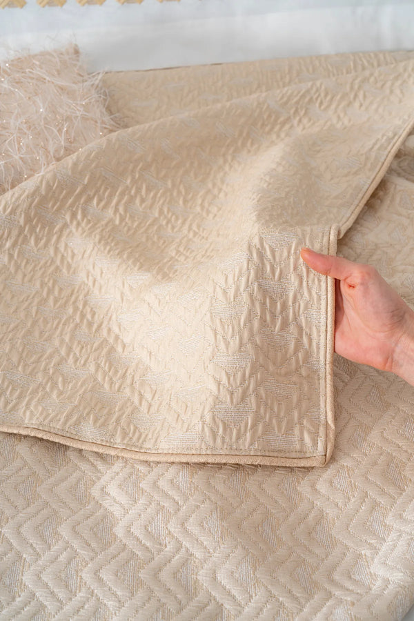 Parla Cappuccino besticktes Doppelbett-Bettwäscheset (8-teilig) – Brautset