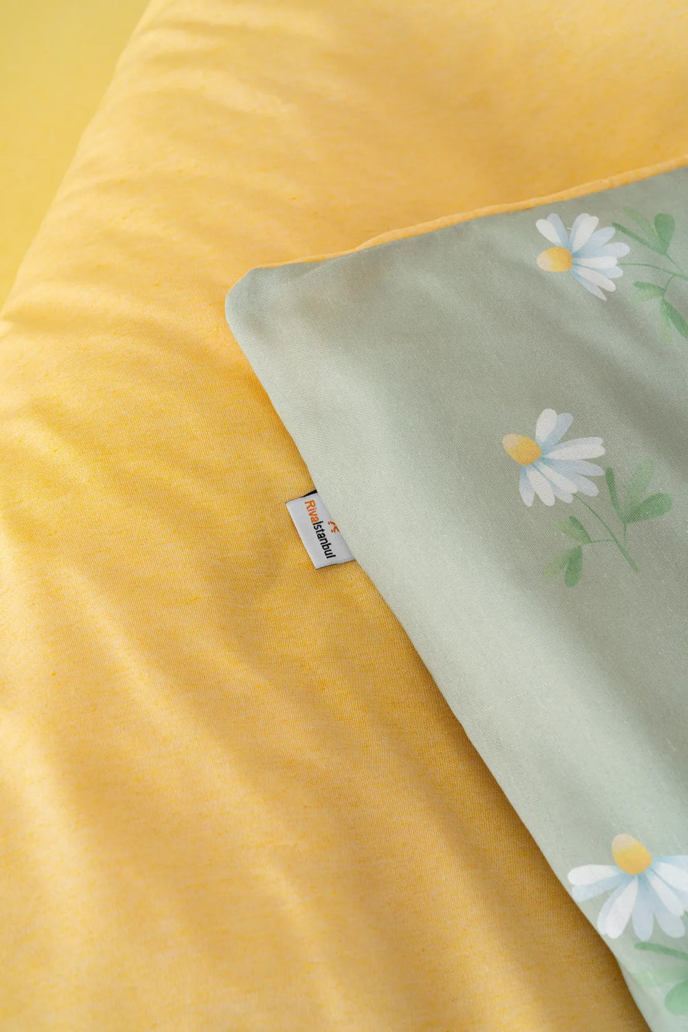 Bettwäsche-Set „Green Daisy“ für Doppelbetten – 7-teiliges Braut-Set