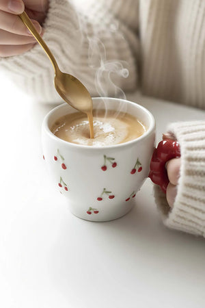 Kiraz Amore – Handgefertigte Keramik-Doppeltasse, Becher, Tasse – Weihnachtsgeschenk