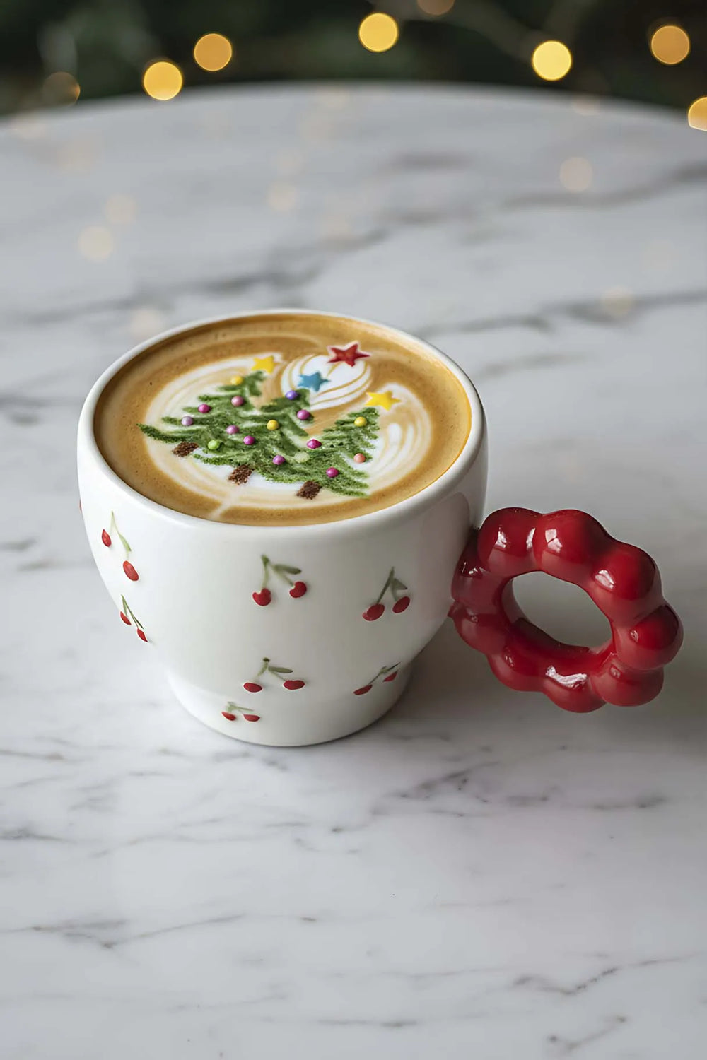 Kiraz Amore – Handgefertigte Keramik-Doppeltasse, Becher, Tasse – Weihnachtsgeschenk