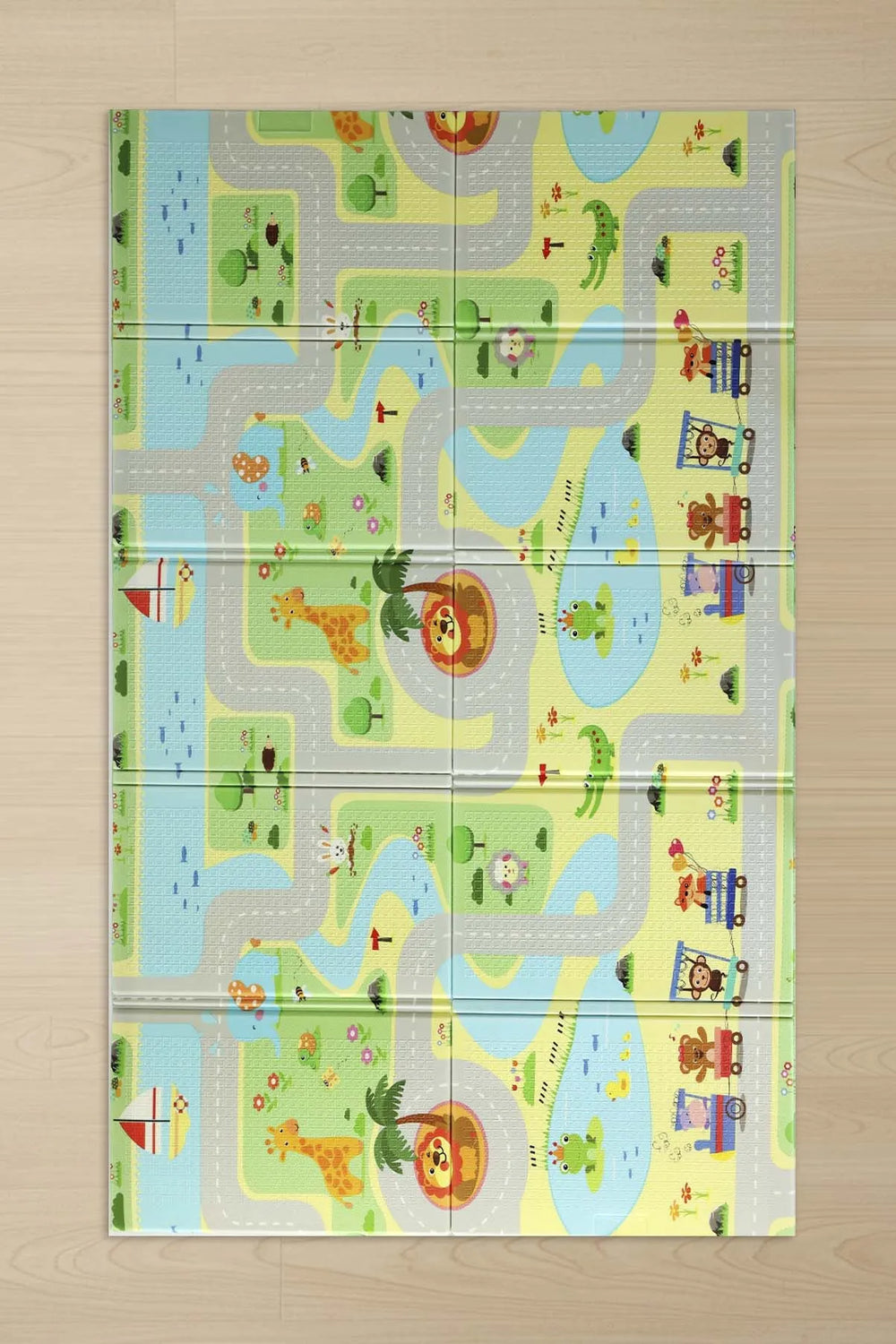 Faltbare Spielmatte „Grüner Hindernisparcours“ für Kinder, 130 x 200 cm