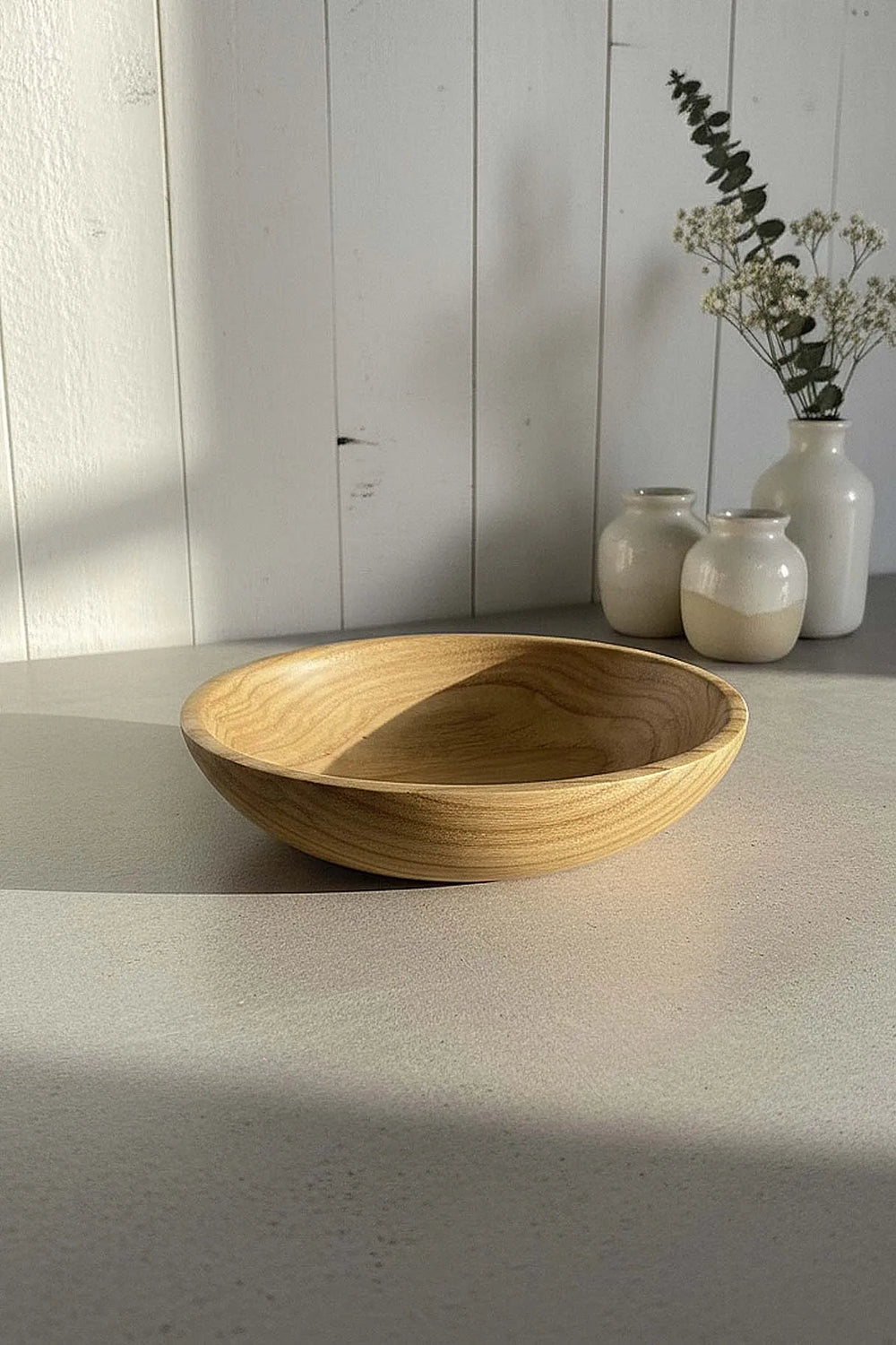 Servierschale und Serviertablett aus 100 % Kastanienholz, 20 cm