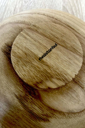 Servierschale und Serviertablett aus 100 % Kastanienholz, 20 cm