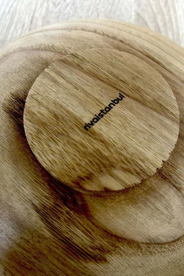 Servierschale und Serviertablett aus 100 % Kastanienholz, 20 cm