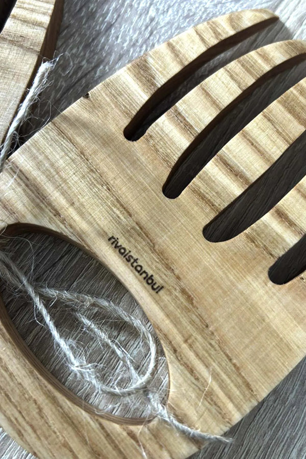 Set aus 2 Salatgabeln aus Holz, Kastanienholz