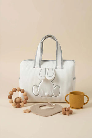 Wickeltasche mit Hasenohren für Mutter und Baby