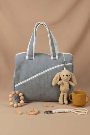 Wickeltasche mit Plüschhasenmotiv für Mutter und Baby