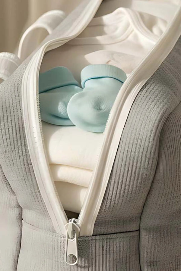 Wickeltasche mit Schleife und weißem Band für Mutter und Baby