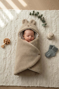 Plüsch-Babydecke mit Hasenohren