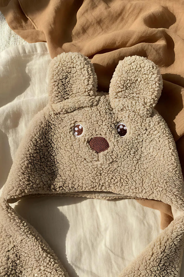 Plüsch-Babydecke mit Hasenohren