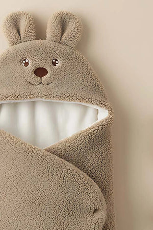 Plüsch-Babydecke mit Hasenohren