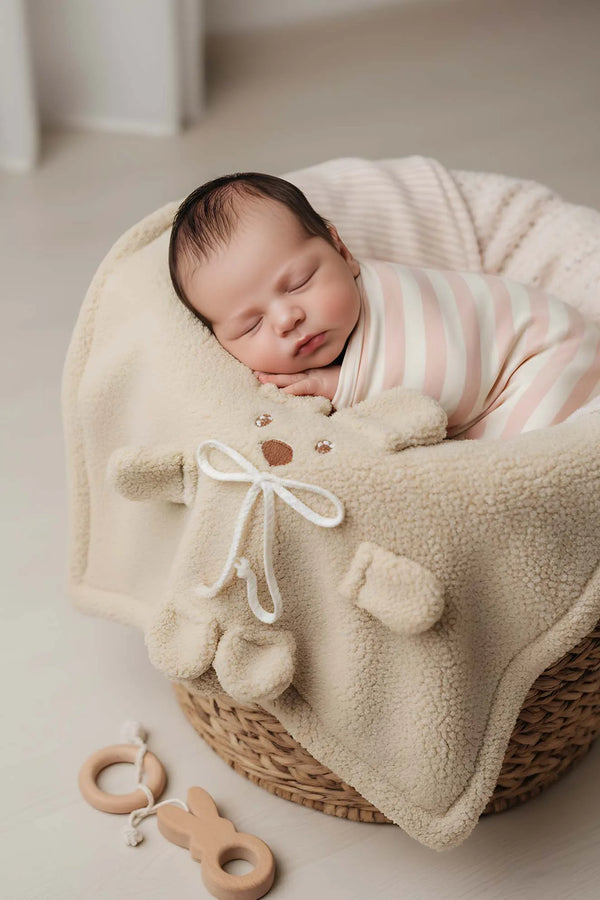 Plüsch-Babydecke in Teddybärform