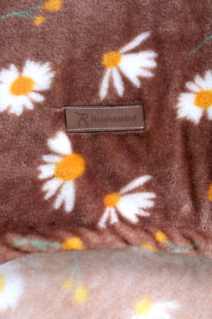 Doppelplüschdecke mit Kaffee-Gänseblümchen-Muster