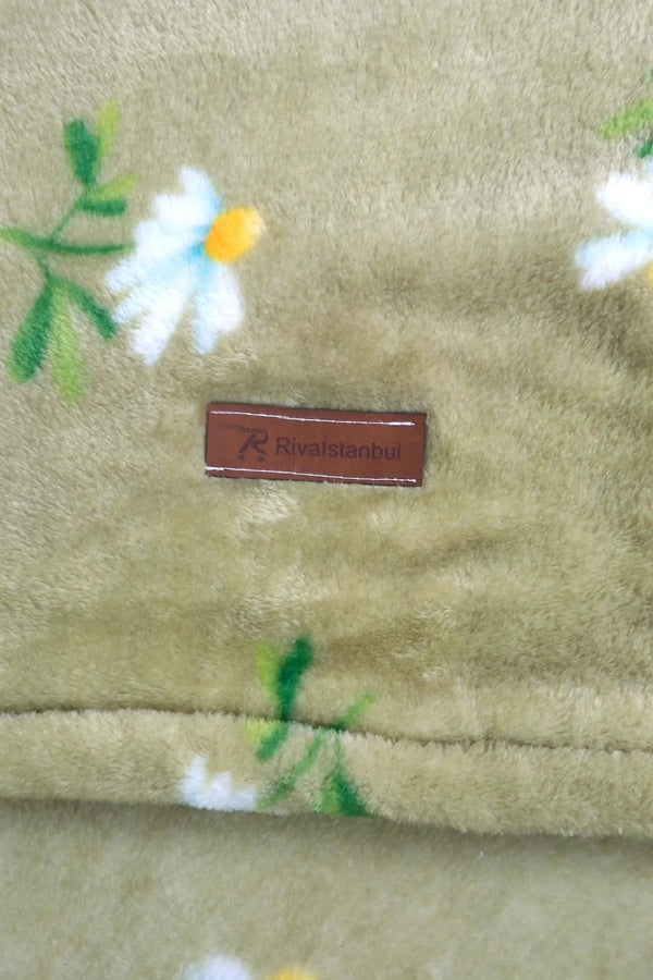 Doppelplüschdecke „Grüne Gänseblümchen“