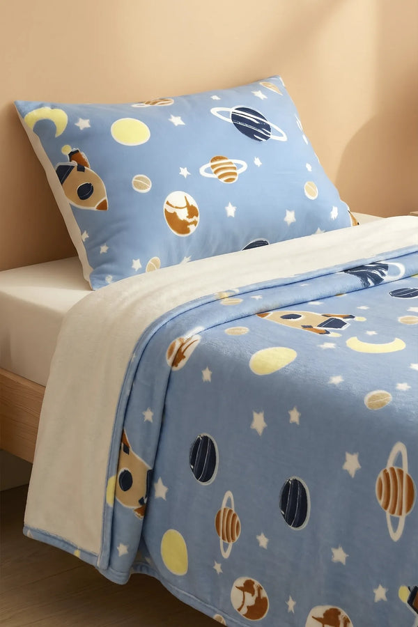 Plüschdecke für Kinder mit Weltraummotiv
