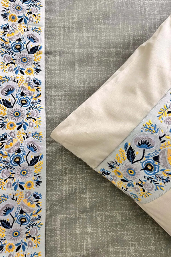 Folkart Beige Doppelbettwäsche-Set mit Muster aus 100% Baumwolle - 4-teilig