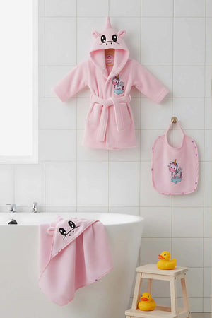 Babybadeset „Einhorn Rosa“ aus 100 % Baumwolle