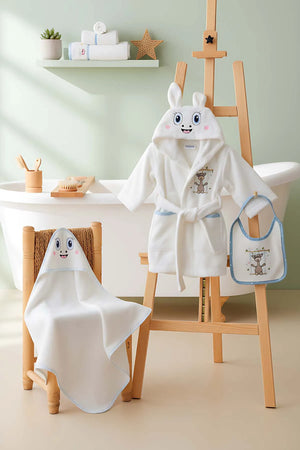 Babybadeset Giraffe Creme aus 100 % Baumwolle