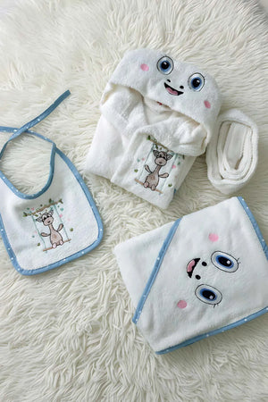 Babybadeset Giraffe Creme aus 100 % Baumwolle
