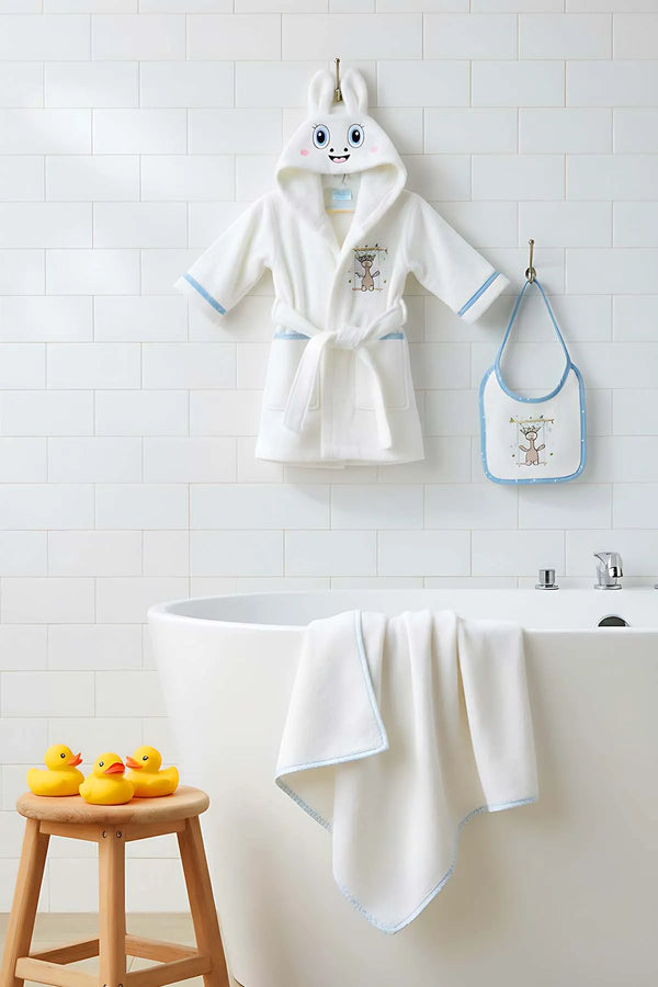 Babybadeset Giraffe Creme aus 100 % Baumwolle
