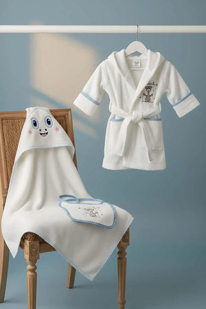 Babybadeset Giraffe Creme aus 100 % Baumwolle