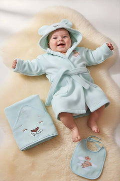 Aslan Mint Baby-Badeset aus 100 % Baumwolle
