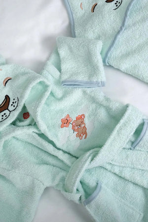 Aslan Mint Baby-Badeset aus 100 % Baumwolle