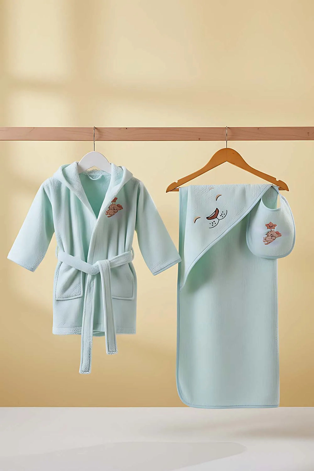 Aslan Mint Baby-Badeset aus 100 % Baumwolle