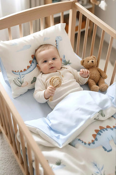 Dinoro Blue Babybettwäsche-Set aus 100 % Baumwolle – 4-teilig