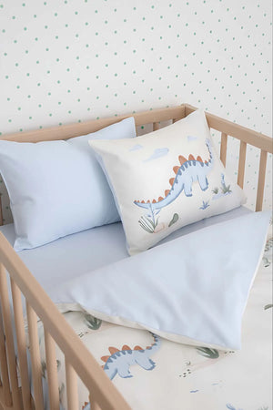 Dinoro Blue Babybettwäsche-Set aus 100 % Baumwolle – 4-teilig