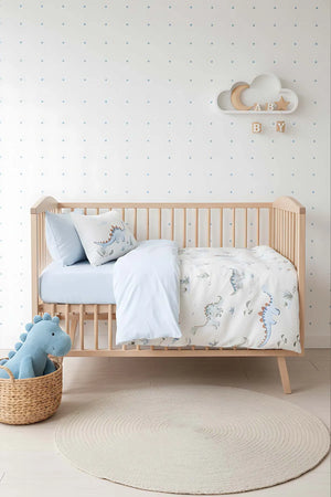 Dinoro Blue Babybettwäsche-Set aus 100 % Baumwolle – 4-teilig