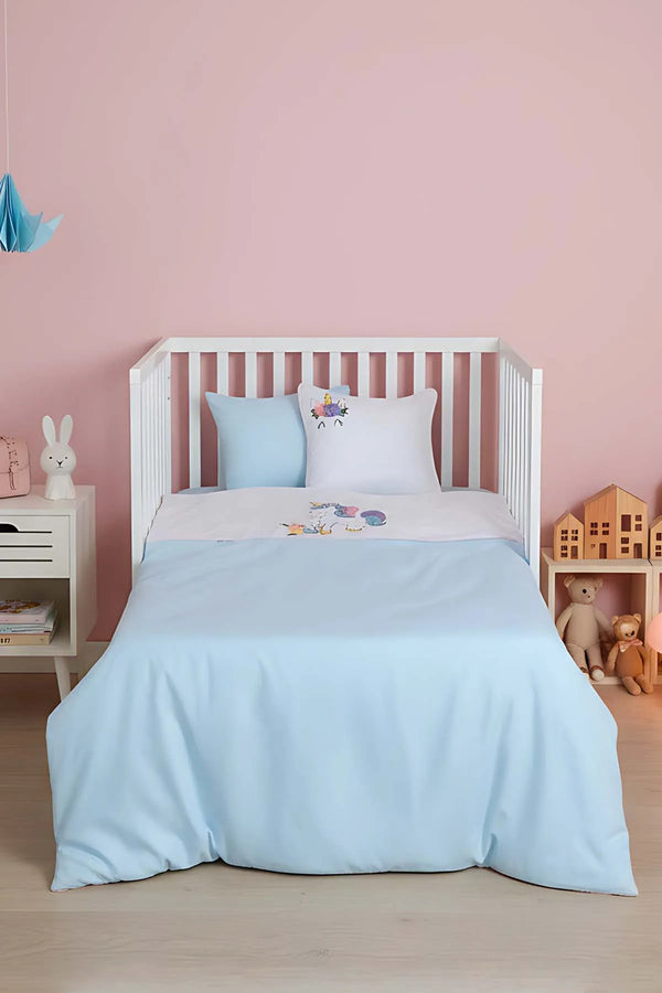 Dolly Mint Punch besticktes Babybettwäsche-Set aus 100 % Baumwolle