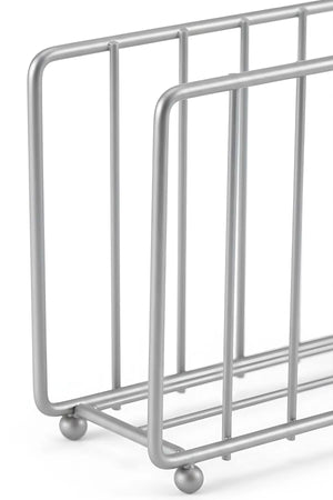 Serviettenhalter aus Metall in Käfigform aus Silber