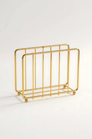Goldener Serviettenhalter aus Metall in Käfigform