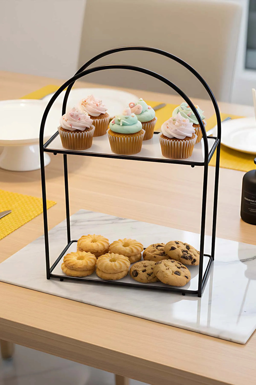 Schwarzer 2-stöckiger Mehrzweck-Organizer & Präsentationsständer