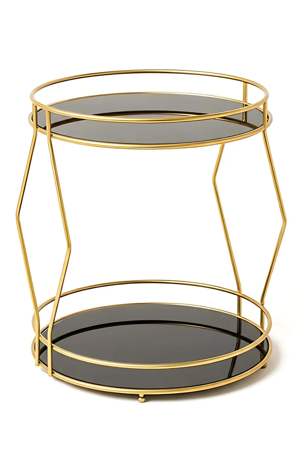 Goldener, zweistöckiger Organizer für Parfüm, Schmuck und Kosmetik