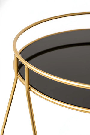 Goldener, zweistöckiger Organizer für Parfüm, Schmuck und Kosmetik