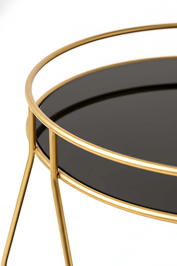 Goldener, zweistöckiger Organizer für Parfüm, Schmuck und Kosmetik