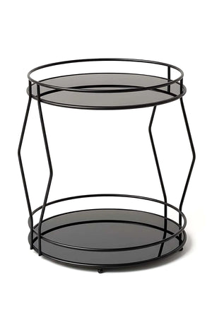 Schwarzer, zweistöckiger Organizer für Parfüm, Schmuck und Kosmetik