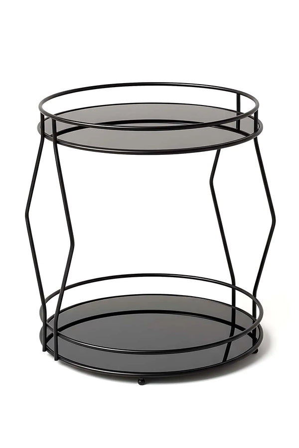 Schwarzer, zweistöckiger Organizer für Parfüm, Schmuck und Kosmetik
