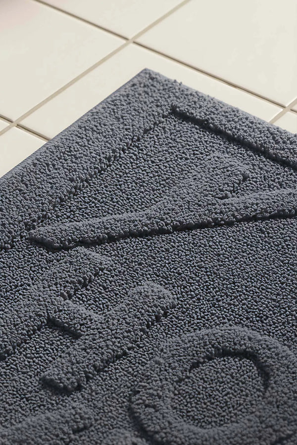 2-teiliges Bad- und WC-Matten-Set aus geprägter Baumwolle