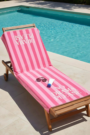 „No Drama Please“ gestreiftes Strandtuch 70 x 150 cm