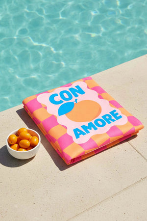 Con Amore kariertes Strandtuch 70x150 cm