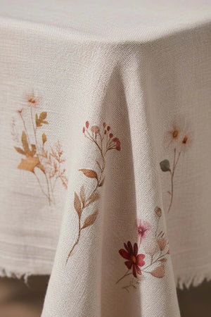 Tischdecke mit Blumenmuster aus 100 % Baumwolle, 140 x 200 cm